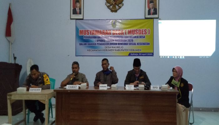 MusDes Perubahan APB Desa Kalirejo dalam Rangka Penangulangan Bencana Sosial kesehatan