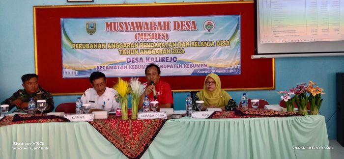 Musdes Perubahan anggaran dan belanja Desa Kalirejo